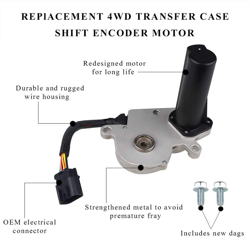 VANJING Compatible with 4WD Transfer Case Shift Encoder Motor Actuator Chevy Silverado Tahoe Avalanche Suburban Dodge Ram 1500 2500 GMC Sierra Yukon 2003-2010 Replaces 600-910 19125571 5170543AA - Image 2